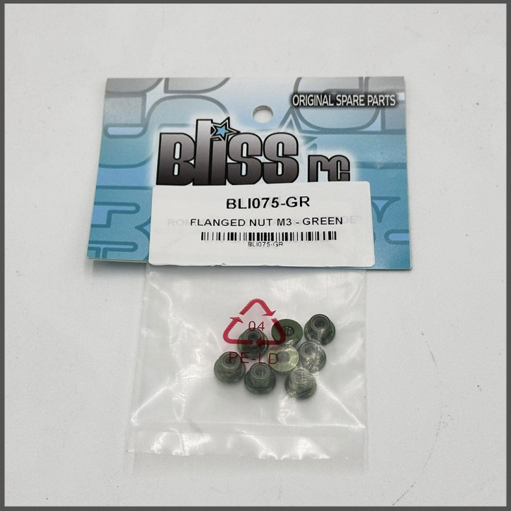 Flanged nut m3 green (BLI075GR)