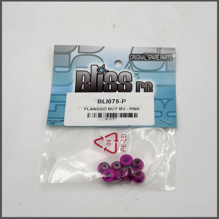 Flanged nut m3 pink (BLI075P)