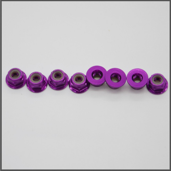 Flanged nut m4 purple (BLI076PU)