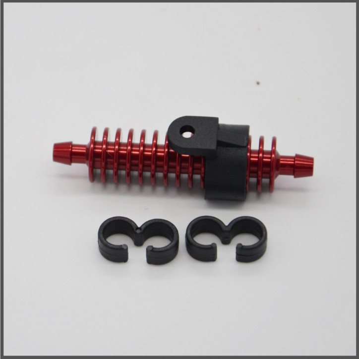 Gas cooler w/mount/fueltube clip 2pcs red (BLI099R)