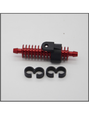 GAS COOLER W/MOUNT/FUELTUBE CLIP 2PCS red SPARE PARTS BLISS