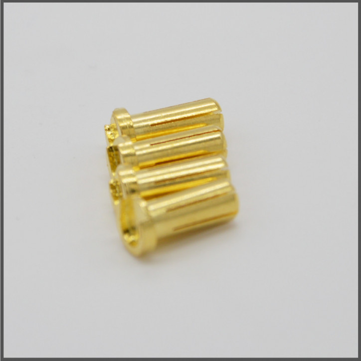 Male connector 5mm gold  (4 pcs) (BLI182)