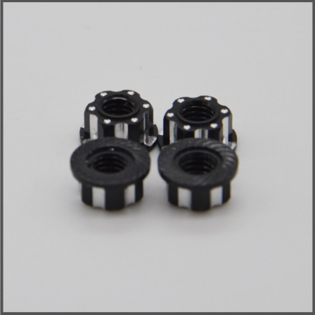 MILLED NUT 4MM BLACK SPARE PARTS BLISS
