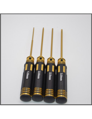 TITANIUM WRENCHES KIT 1,5/2,0/2,5/3,0 MM - LIGHT - BLACK/GOLD ACCESSORIES BLISS