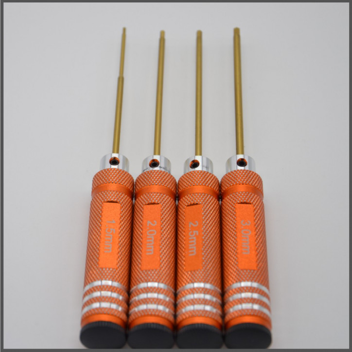 Titanium wrenches kit 1,5/2,0/2,5/3,0 mm - light - orange