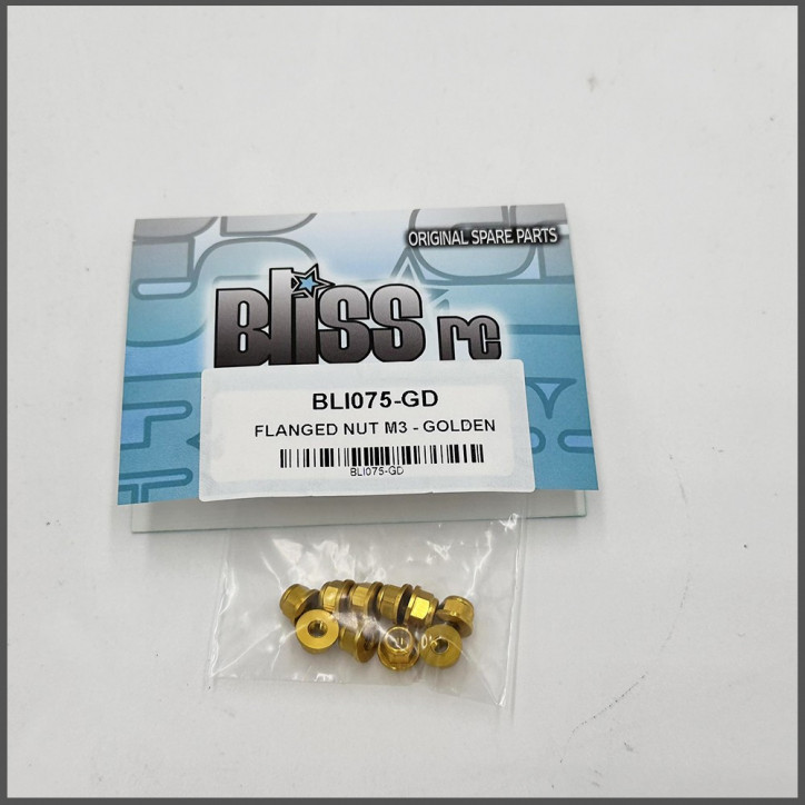 Flanged nut m3 golden (BLI075GD)