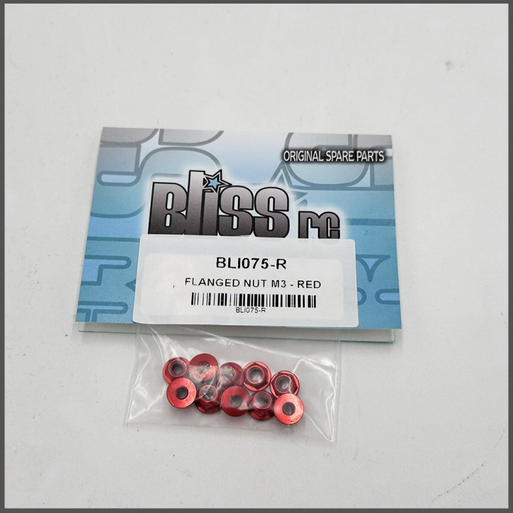 Flanged nut m3 red (BLI075R)