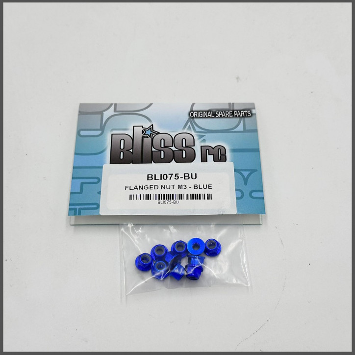 Flanged nut m3 blue (BLI075BU)