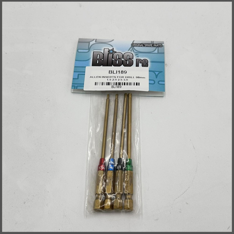 ALLEN INSERTS FOR DRILL 1.5 2.0 2.5 3.0 98mm ACCESSORIES BLISS