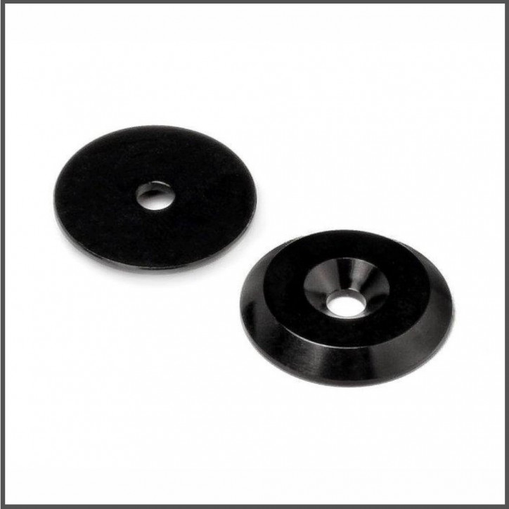 Aluminium wing mount washer (black/2pcs) (HB114763)