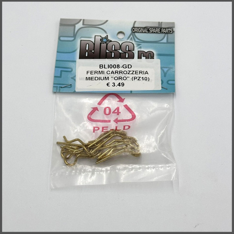 BODY CLIPS MEDIUM GOLDEN (10 PCS) SPARE PARTS BLISS