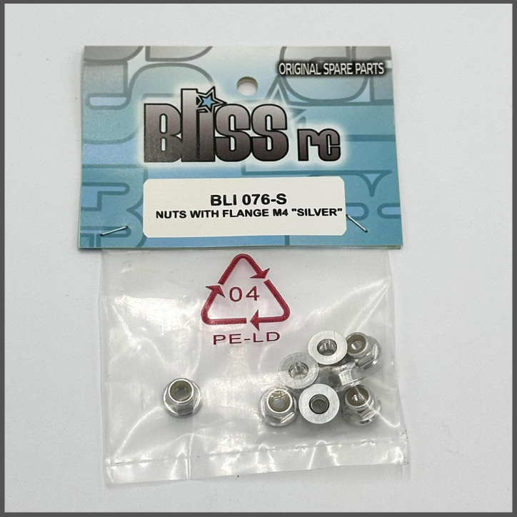 Flanged nut m4 silver (BLI076S)