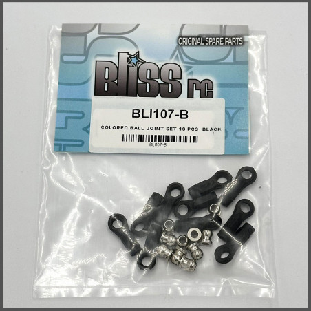 COLORED BALL JOINT SET 10PCS black SPARE PARTS BLISS