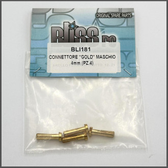 Male connector 4mm gold (4 pcs)