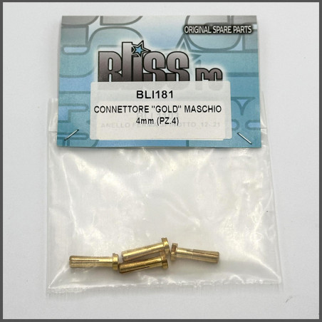 MALE CONNECTOR 4MM GOLD (4 PCS) ELECTRONICS BLISS