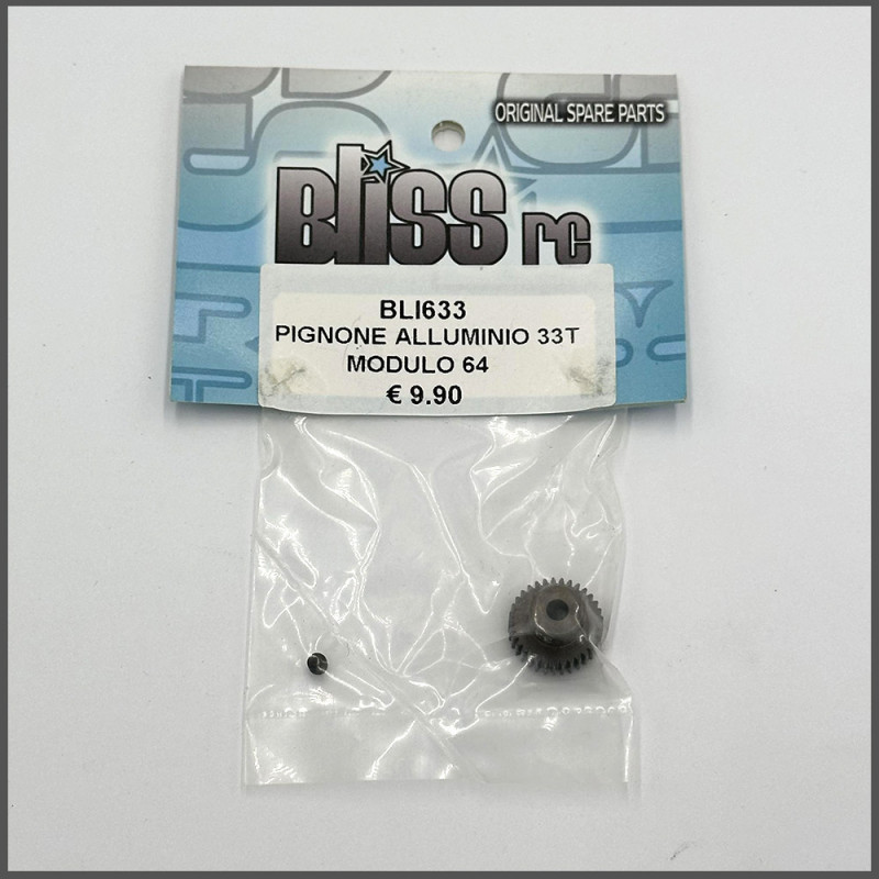 PINION GEAR 33T ALU MODULE 64 SPARE PARTS BLISS