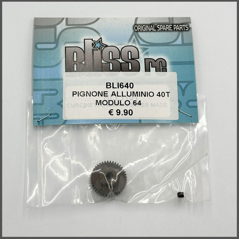 PINION GEAR 40T ALU MODULE 64 SPARE PARTS BLISS