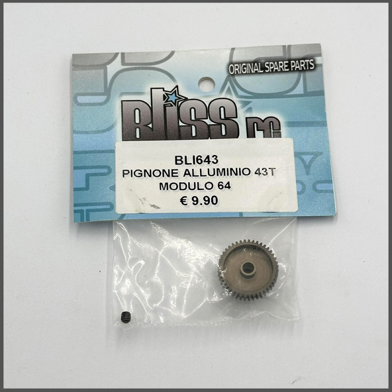 PINION GEAR 43T ALU MODULE 64 SPARE PARTS BLISS