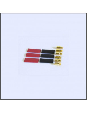 PLUG 6MM GOLD MALE / FEMALE - 3 PAIRS ELECTRONICS ORION