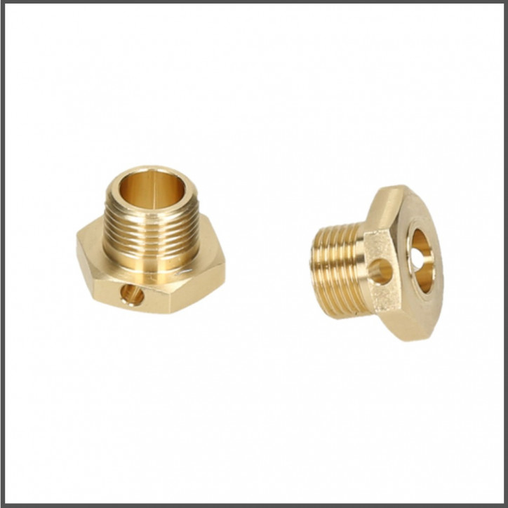 Brass wheel hex hub 2pcs (narrow) (HB204479)