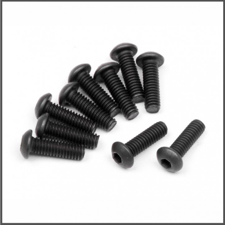 Button head screw m2.5x8mm (hex socket/10pcs) (HB112738)