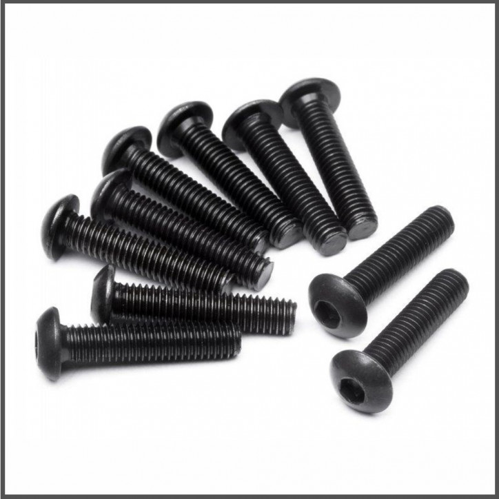 Button head screw m3x14mm (hex socket/10pcs) (HB100559)