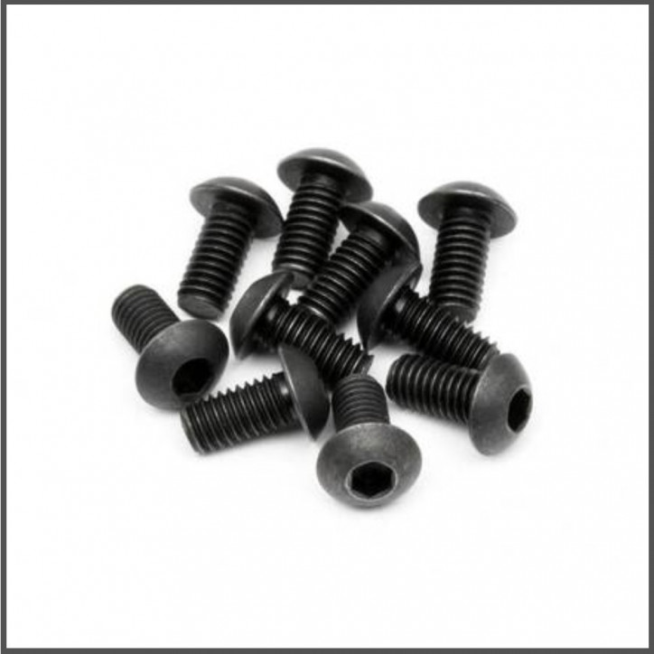 Button head screw m3x6mm (hex socket/10pcs) (HBZ351)