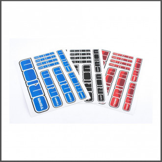 Logo sticker sheet (3pcs, red-blue-black) (ORI43328)