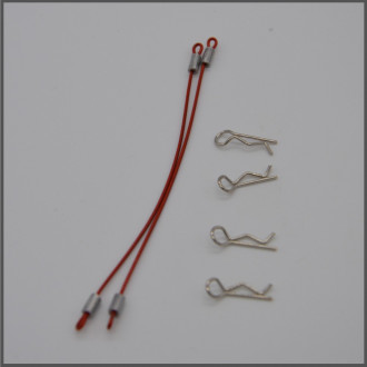 Body clips w/red cord