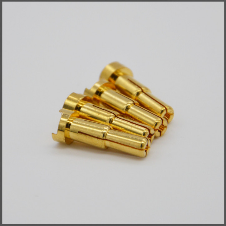 Male connector 4mm - 5mm gold (4 pcs)
