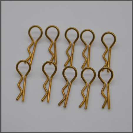 BODY CLIPS - SMALL 1/10 GOLDEN (10 PCS) SPARE PARTS BLISS