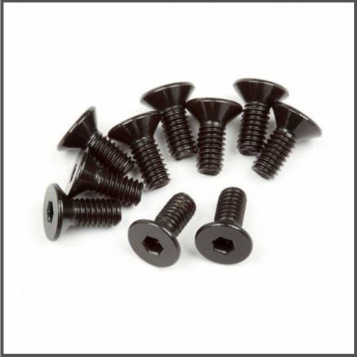 Flat head screw m2.5x6mm (hex socket/10pcs) (HB107374)