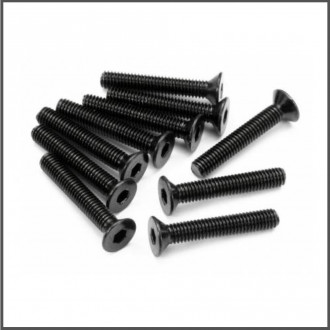 Flat head screw m3x18mm (hex socket/10pcs) (HBZ086)