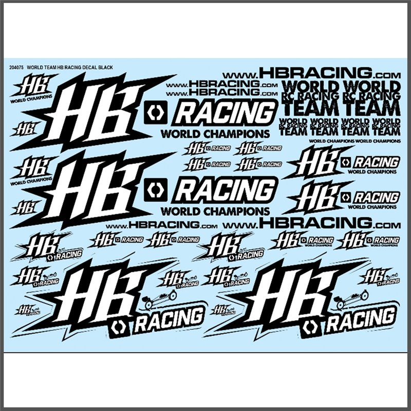 World Team HB Racing Decals Black