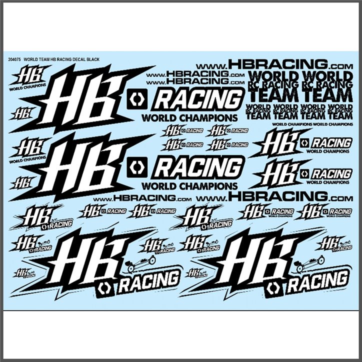 World Team HB Racing Decals Black (2 pcs)