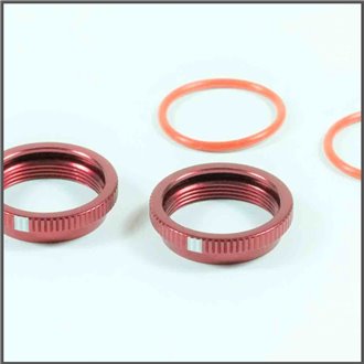 BBS System Shock Spring Adjust Nut (RED) (2PC)