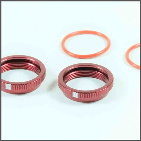 BBS System Shock Spring Adjust Nut (RED) (2PC)