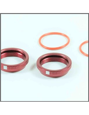 BBS System Shock Spring Adjust Nut (RED) (2PC)