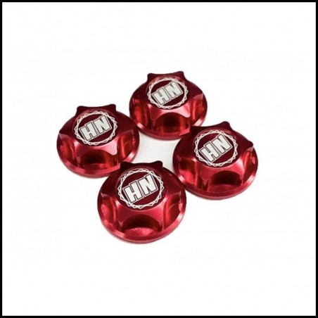 Covered Serrated Wheel Nuts (P1.25) Red (449-R)