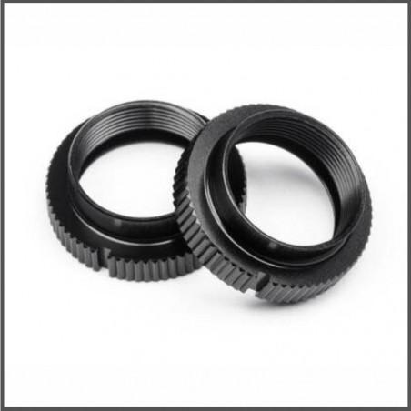 Shock spring adjust nut (black/2pcs) (HB114519)