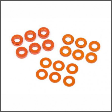 WASHER SET 3X6MM (0.5MM/1.0MM/2.0MM/ORANGE/6PCS) SPARE PARTS HB