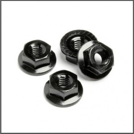 WHEEL NUT M4 SERRATED (BLACK/4PCS) SPARE PARTS HB