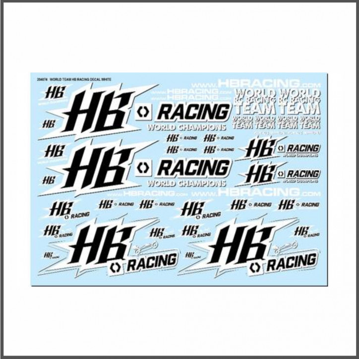 World team hb racing decals white  (HB204074)