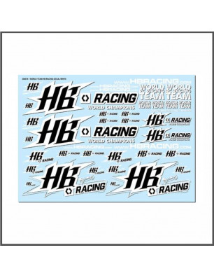 WORLD TEAM HB RACING DECALS WHITE SPARE PARTS HB